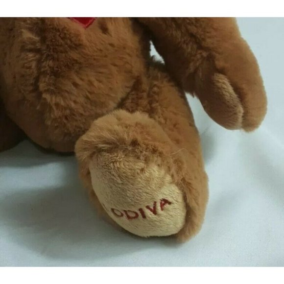 Godiva Toys Godiva Teddy Bear Brown Red Heart Bow Stuffed Animal
